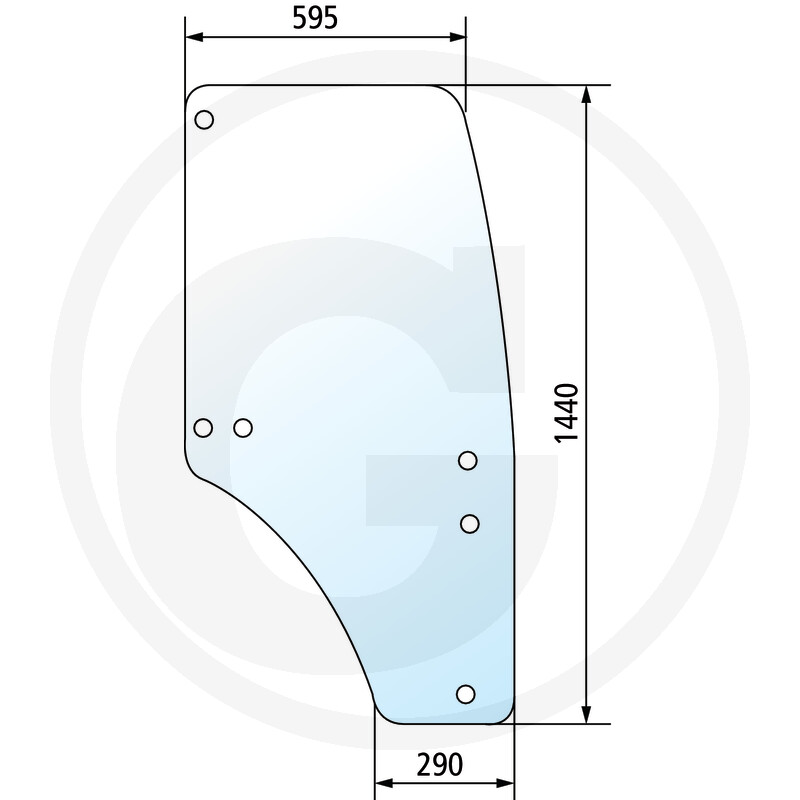 Ukse klaas parem JOHN DEERE SU27313